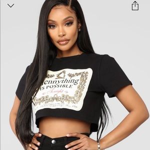 “Hennything Is Possible Crop Top” - Black